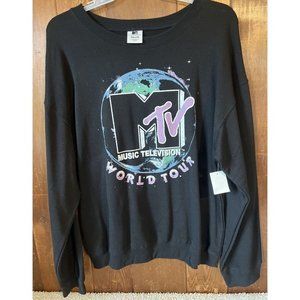 MTV WORLD TOUR Licensed Graphic Black Sweatshirt Junior’s Sz XXL (19)